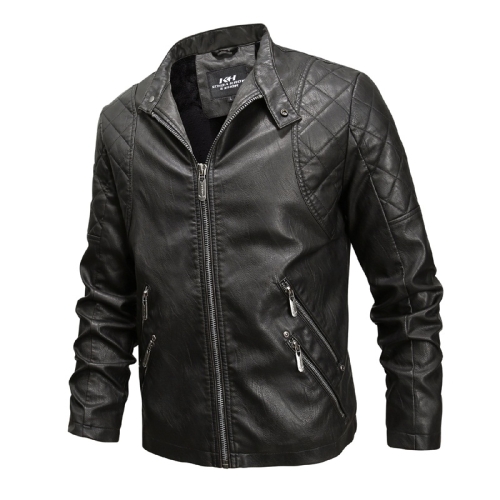 

Autumn And Winter Fashion Tide Male Leather Jacket (Color:Black Size:XXL)