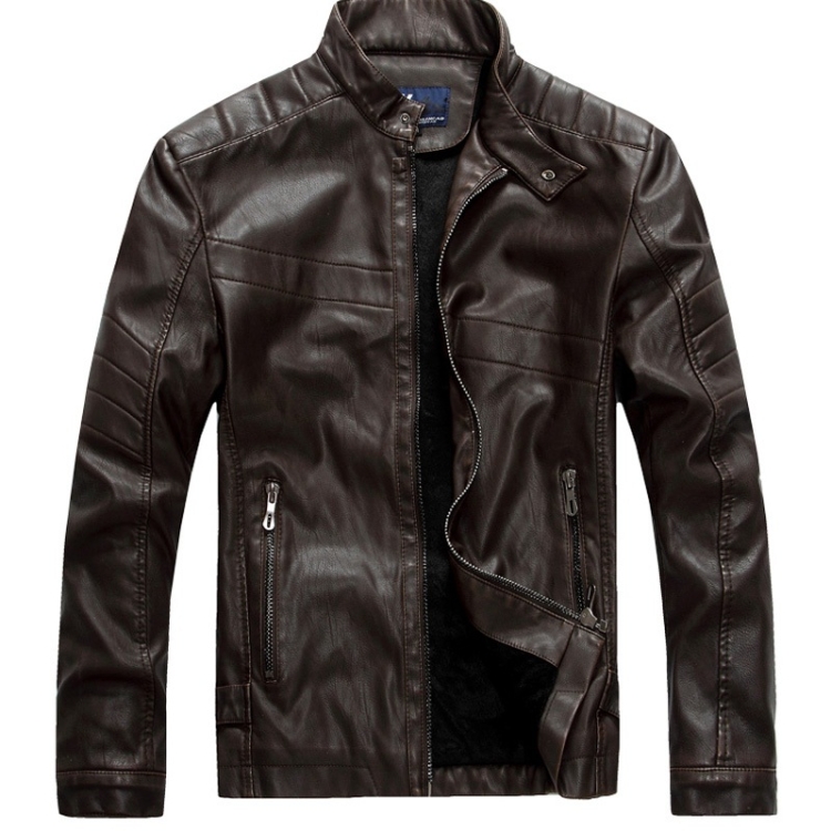 

Sportsman Motorcycle Leather Jacket (Color:Coffee Size:XL)