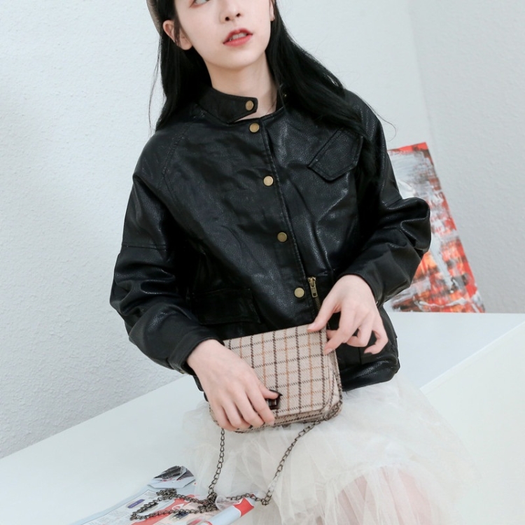 

Women Temperament Leather Collar Jacket (Color:Black Size:L)