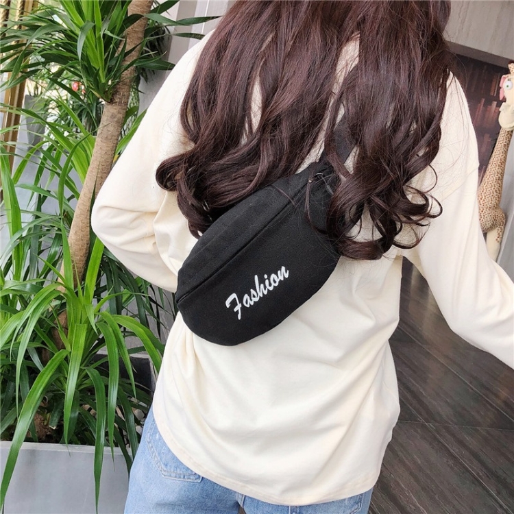 

Canvas Single Shoulder Bag Bag Chest Bag Messenger Bag (Color:Black Size:OneSize)