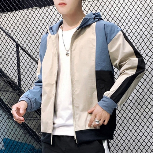 

Men Thin Style Casual Jacket Coat (Color:Apricot Size:M)