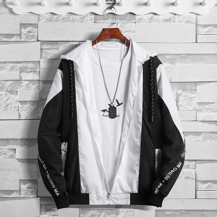 

Men Casual Hooded Jacket Coat (Color:Black Size:M)