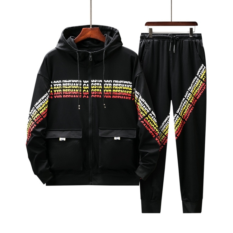 

Men Hip Hop Casual Sport Sweatshirt Suit (Color: Black Size: M)