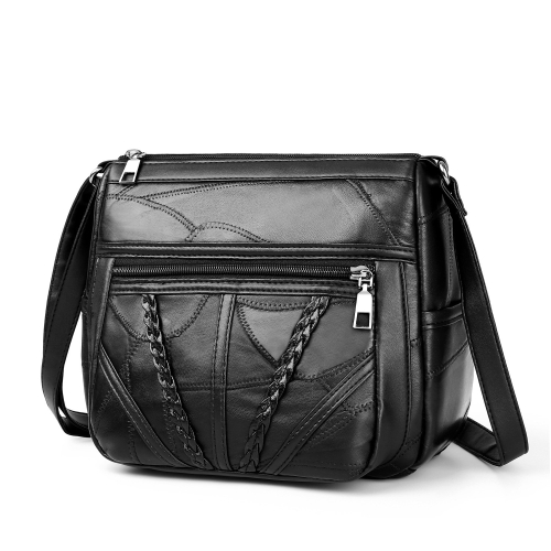 

PU Single Shoulder Bag Ladies Handbag Crossbody Bag (Black)