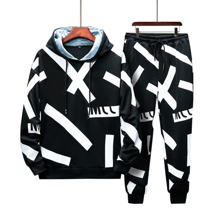 

Men Casual Sport Sweatshirt Suit (Color:Black Size:M)