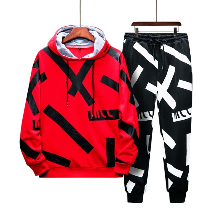 

Men Casual Sport Sweatshirt Suit (Color: Red Size: L)
