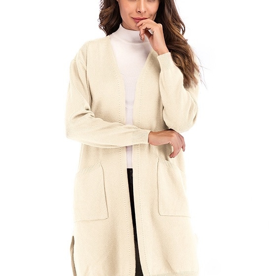 

Solid Color Wild Long Sweater (Color:Apricot Size:XL)