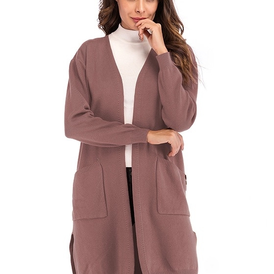 

Solid Color Wild Long Sweater(Color:Bean Red Size:M)