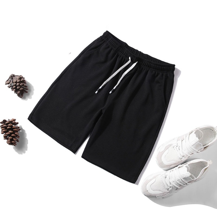 

Men Casual Loose 5-pants Shorts (Color:Black Size:XL)