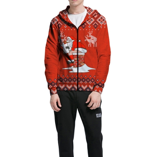 

Christmas Digital Print Men Hooded Sweatshirt (Color:Red Size:L)