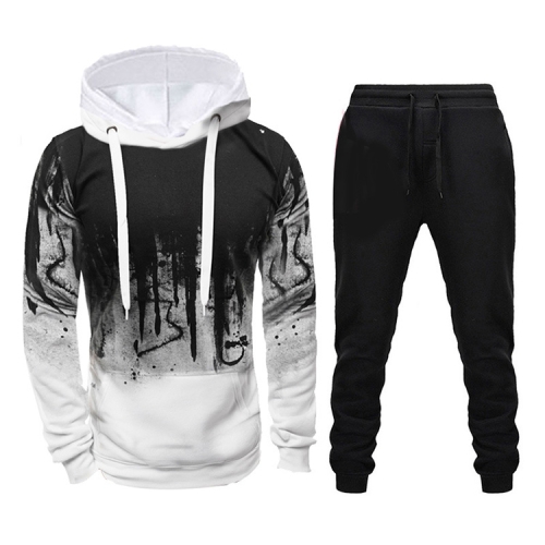 

Men Loose Print Hoodie Sweatshirt (Color:White Size:5XL)