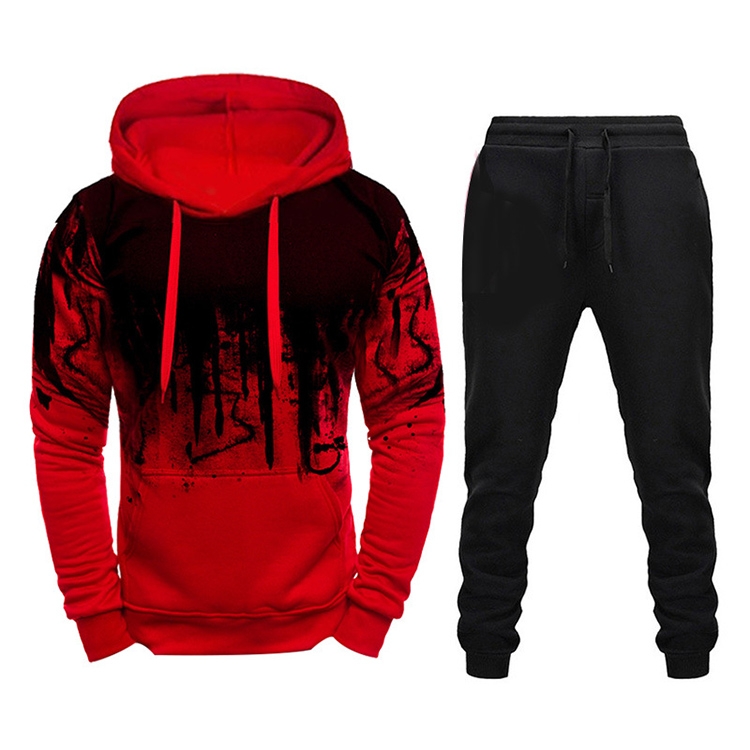

Men Loose Print Hoodie Sweatshirt (Color:Red Size:5XL)
