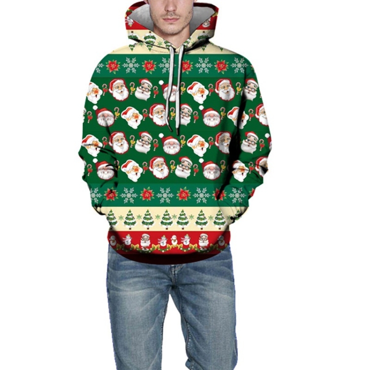 

Christmas Men Printed Hoodie (Color:Green Size:XL)