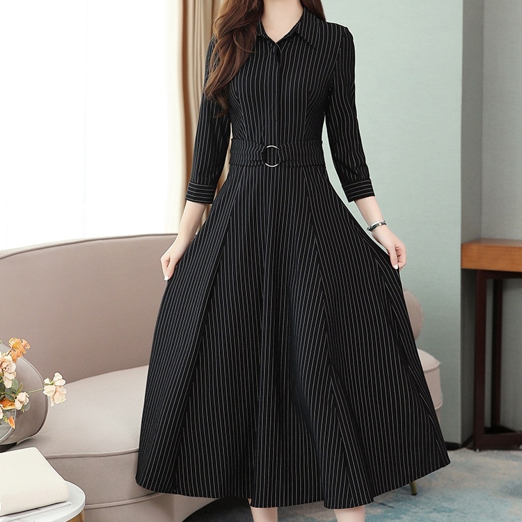 

Fashion Temperament Large Swing Over Knee Dress (Color:Black Size:M)