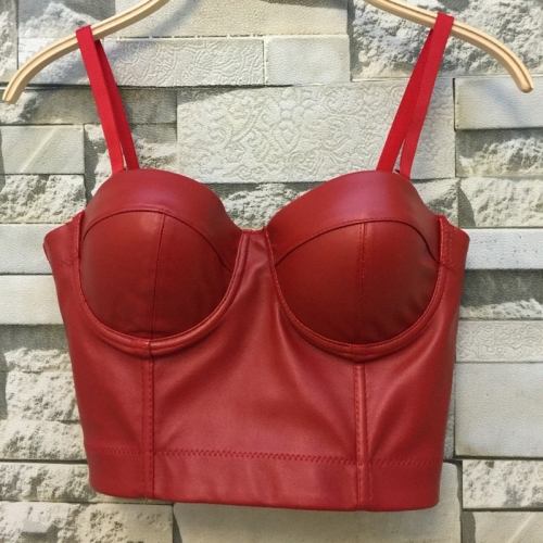 

Pu Leather Lo Shi Short Paragraph Bra Straps (Color:Red Size:S)