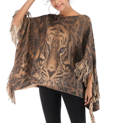 

Fringed Long Print Sweater