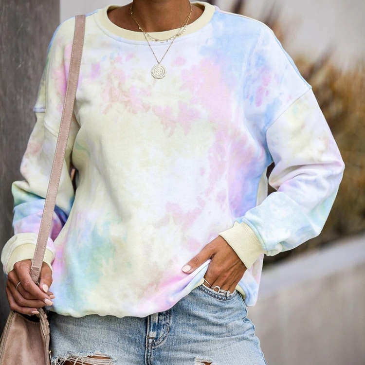 

Round Neck Long Sleeve Wild Sweatshirt(Color:As Show Size:S)