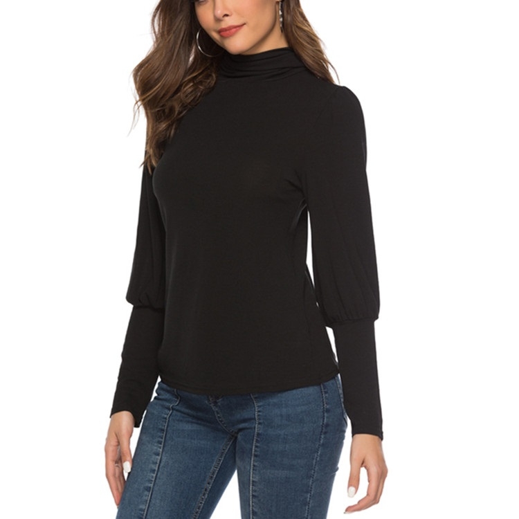 

Pile Collared Lamb Leg Sleeves Long Sleeve T-shirt (Color:Black Size:S)