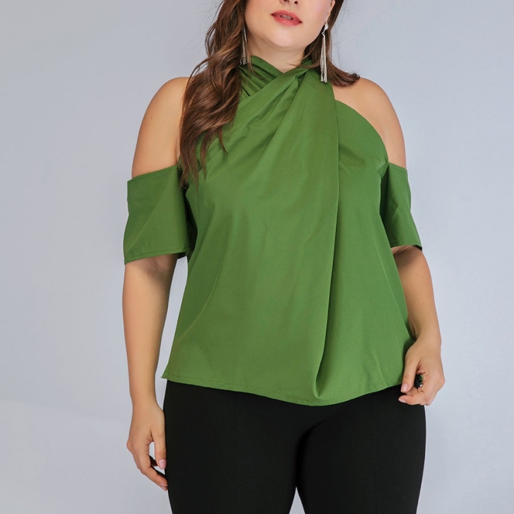 

Large Size Women Off-Shoulder Shirt (Color:Green Size:L)