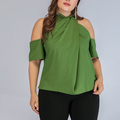 

Large Size Women Off-Shoulder Shirt (Color:Green Size:XL)