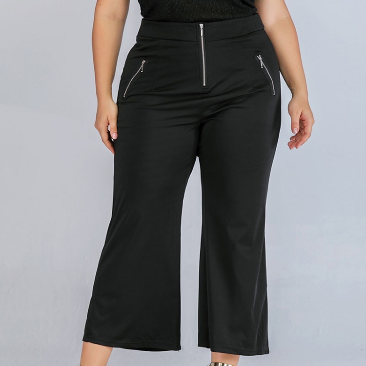 

Fashion Women Large Size Casual Pants (Color:Black Size:XL)