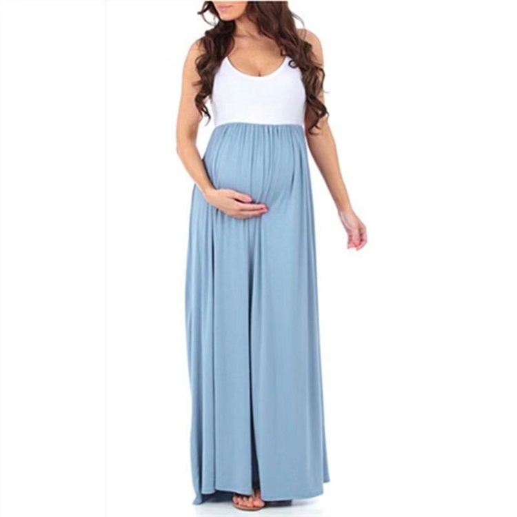 

Splicing Large Swing Round Neck Sleeveless Pregnant Women Dress