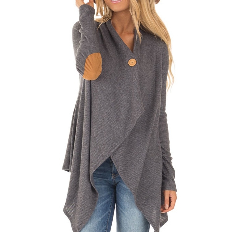 

Patch Stitching Irregular One Button Cardigan Jacket