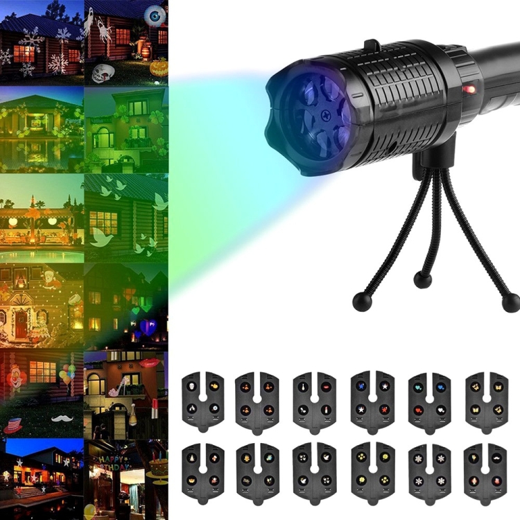 

YWXLight Outdoor Projection Lamp 12 Card Christmas Party Lights Laser Snow Light