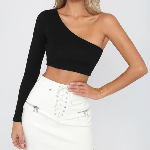 

Chest-wrapped One-sleeve Base Shirt (Color:Black Size:S)