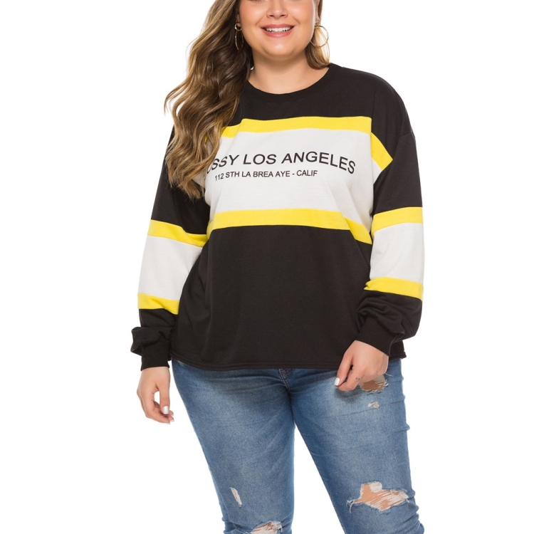 

Letters Print Loose Sweatshirt (Color:Black Size:XL)