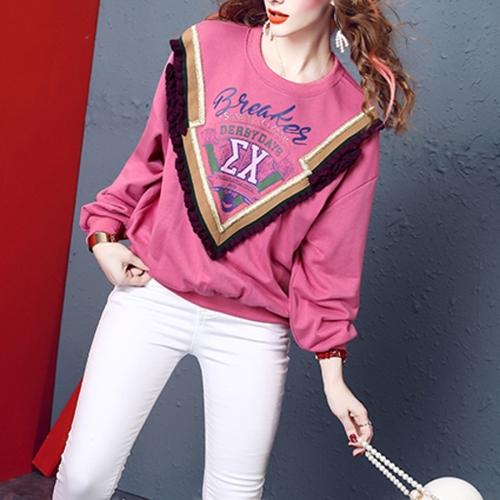 

Fashion Personality Printed Long-sleeved Shirts (Color:Pink Size:M)