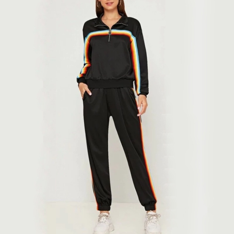 

Personalized Stitching Casual Pants Suit (Color:Black Size:L)