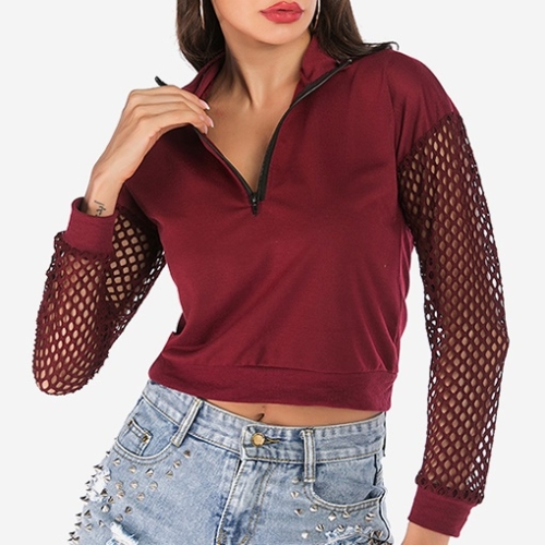 

Solid Color Long Sleeve Wild Women Sweatshirt (Color:Red Size:XL)