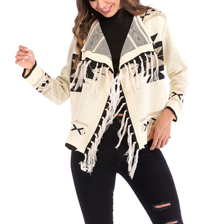 

Fringe Wild Jersey Cardigan Coat (Color:Apricot Size:XL)
