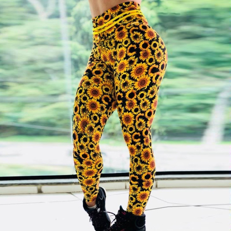

Slim Waist Outdoor Sports Quick-drying Yoga Leggings (Color:Yellow Size:M)