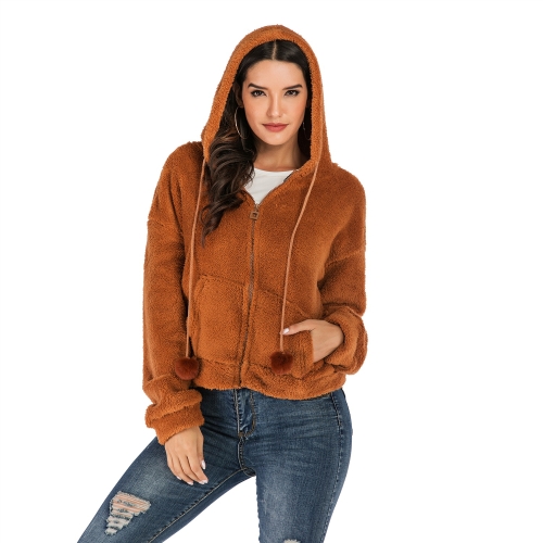 camel coat with hoodie