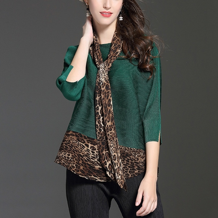 

Wild Loose T-shirt Tide Ruffled Top (Color:Green Size:One Size)