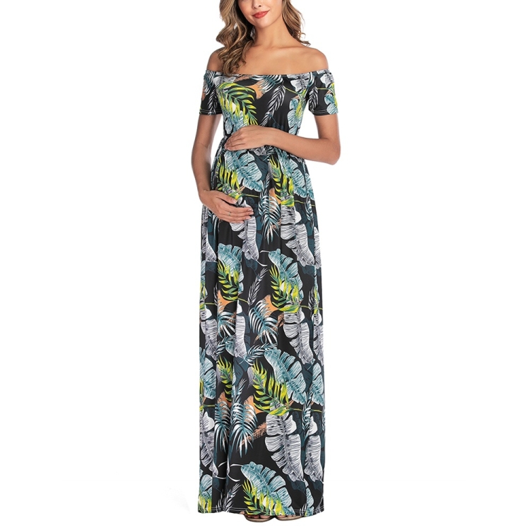 

Short Sleeve Flat Shoulder Lapel Maternity Dress (Color:Black Size:S)
