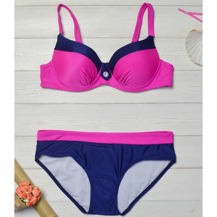

Sexy Crystal Panel Bikini Swimsuit (Color:Rose Red Size:XL)