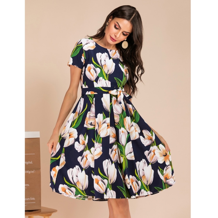 

Elegent Fashion Style Women Printing Dress (Color:As Show Size:L)