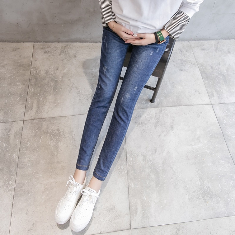 

Feet Outer Wear Fashion Denim Leggings For Pregnant Women (Color:Light Blue Size:M)