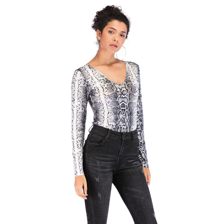 

Stylish Retro V-neck Slim Print T-Shirt (Color:White Size:S)