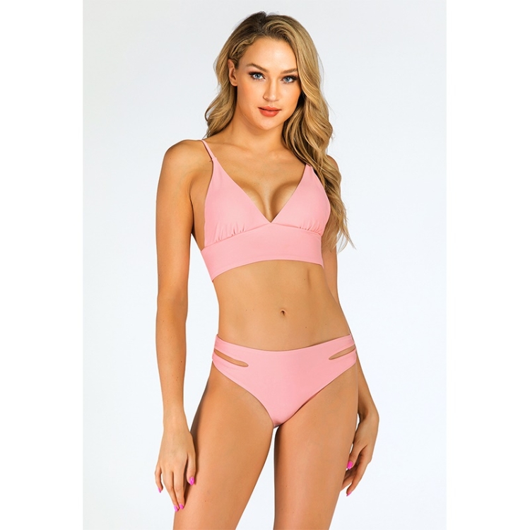 

Sexy Multicolor Split Bikini Swimsuit (Color:Pink Size:XL)
