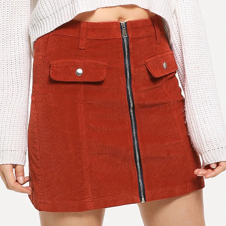 

It Was Thin Corduroy Skirts (Color:Orange Size:S)