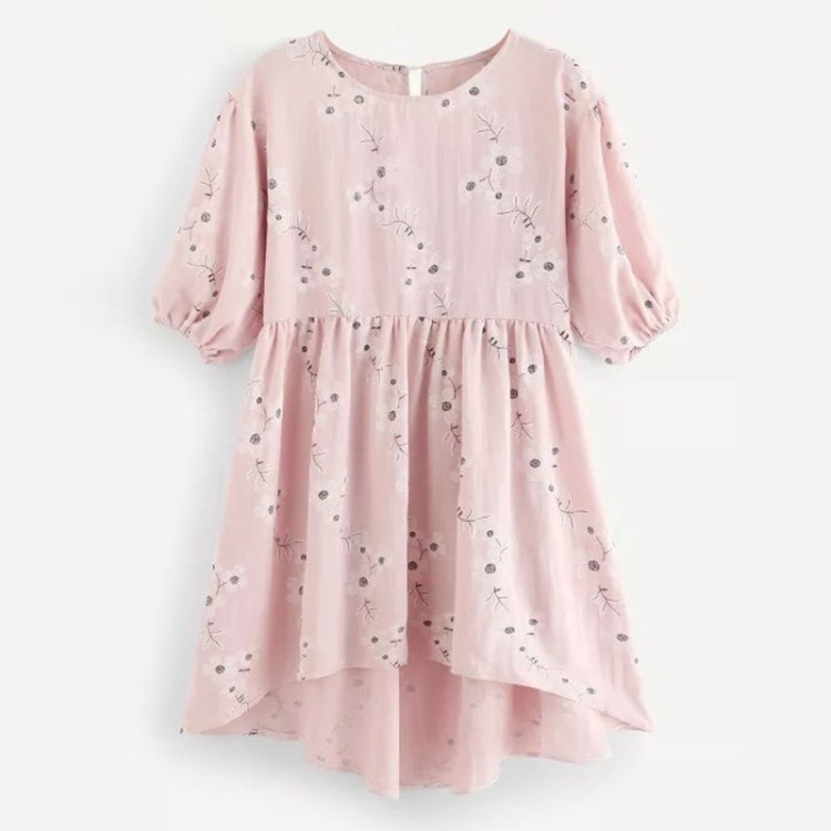 

Sweet High Waist Lantern Sleeve Dress (Color:Pink Size:S)