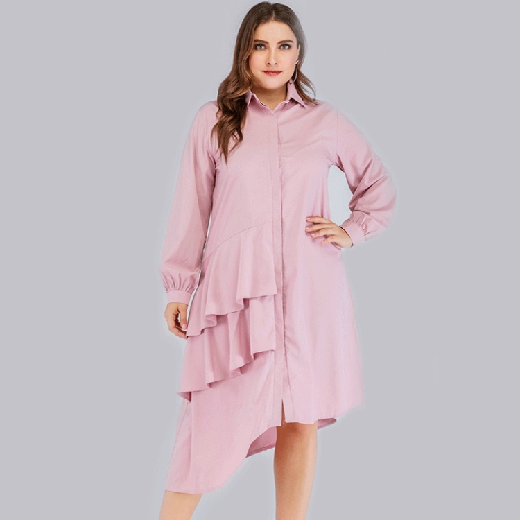 

Women Plus Size Dress (Color:Light Pink Size:0XL)