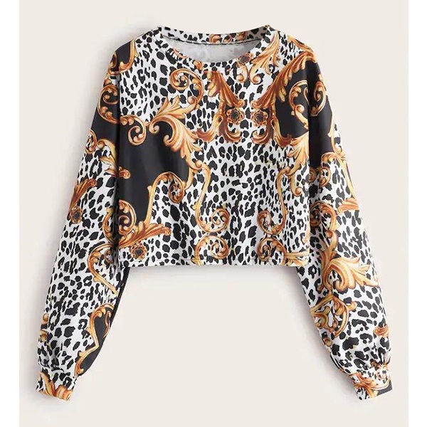 

Leopard Print Loose Casual Sweatshirt (Color:As Show Size:S)
