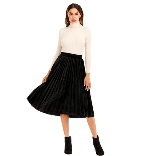 

Women Gold Velvet Loose Skirt(Color:Black Size:One Size)