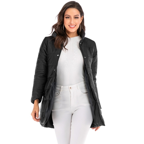 

Women Solid Color Short Down Jacket (Color:Black Size:XL)