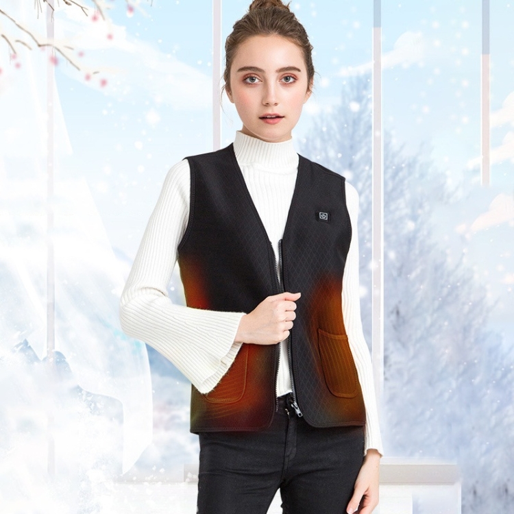 

Plus Velvet Inside Men and Women Intelligent Charging Heating Vest Warm Clothes(Color:Black Size:S)